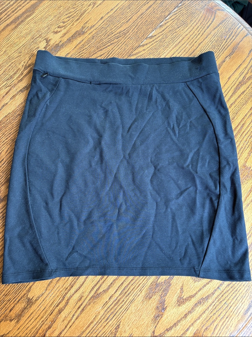 Toad&Co transits pencil Black Stretch Knit Mini Skirt